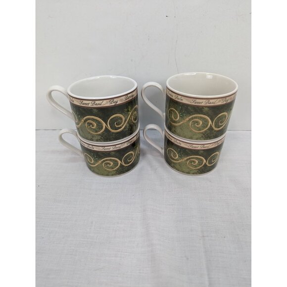 American Atelier Bouquet Garni 5011 Flat Coffee Cup 6 Oz Lot of 4 - Picture 6 of 6